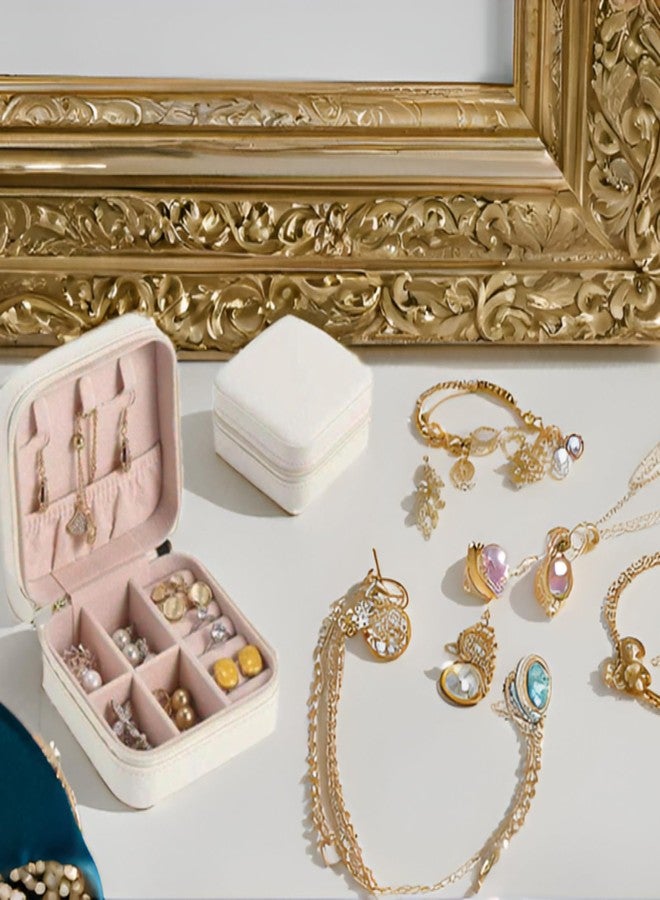 SCIKHEFT Travel Jewelry Case Mini Portable Jewelry Organizer Boxes Small Jewellery Storage Holder for Rings Earrings Necklace Bracelet for Girls Women - Image 2